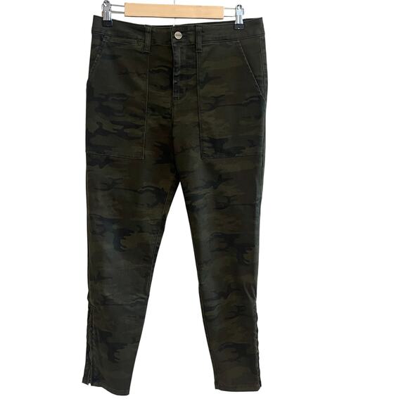 Sanctuary Standard Surplus Camo Ankle Zip Crop Skinny Pants Green Size 29 - Picture 2 of 8